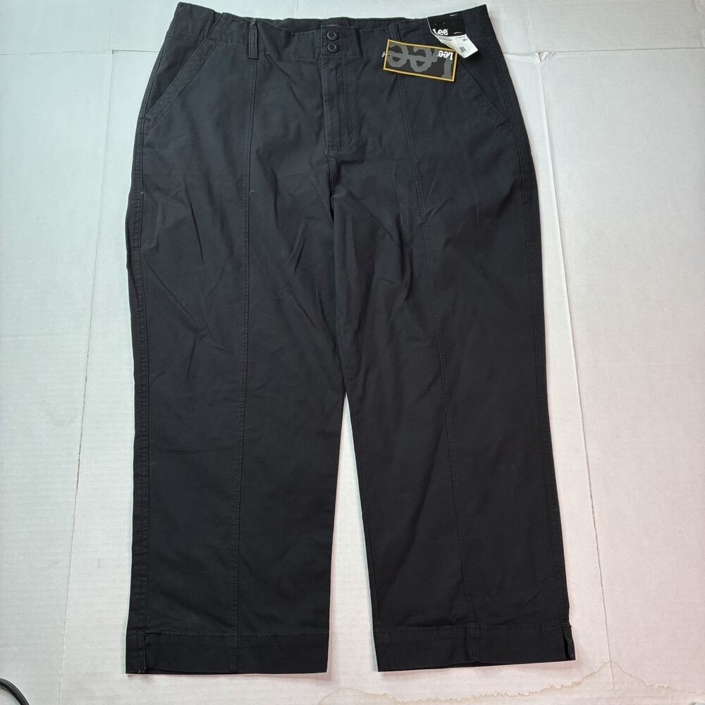 Lee Women’s Mid Rise 23” Capri Pants Black Size 16 Stretch NWT Cotton